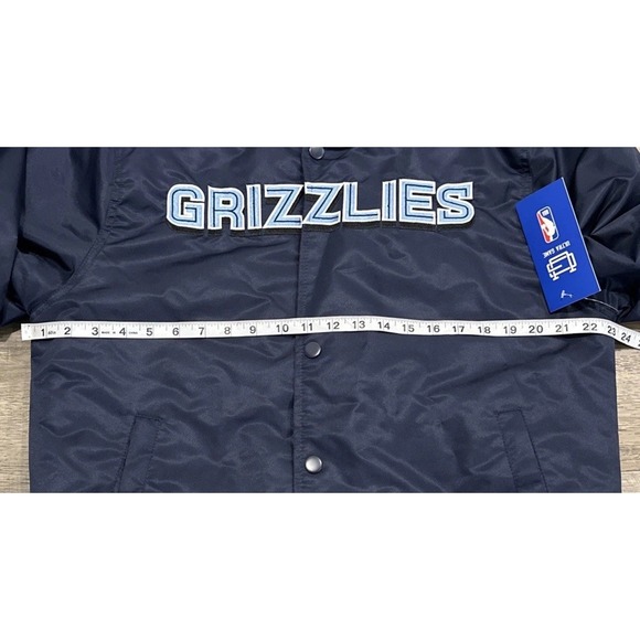 Memphis Grizzlies Jacket Mens Medium x Ultra Game Satin Bomber Retro Embroidered - Picture 5 of 8